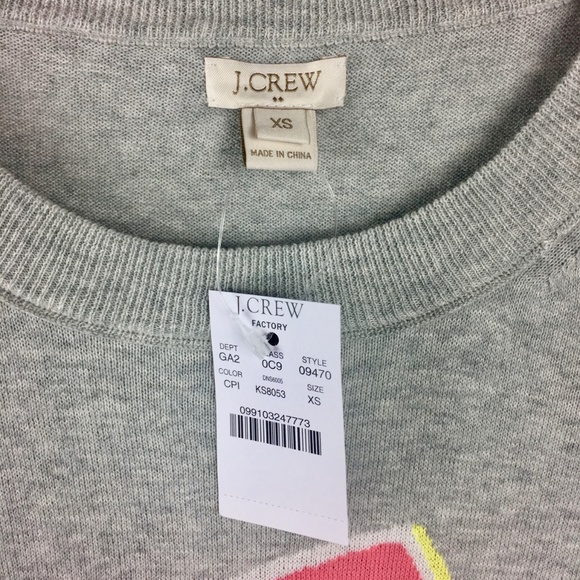 J Crew Factory Grapefruit Intarsia Sweater Size XS - Picture 3 of 7